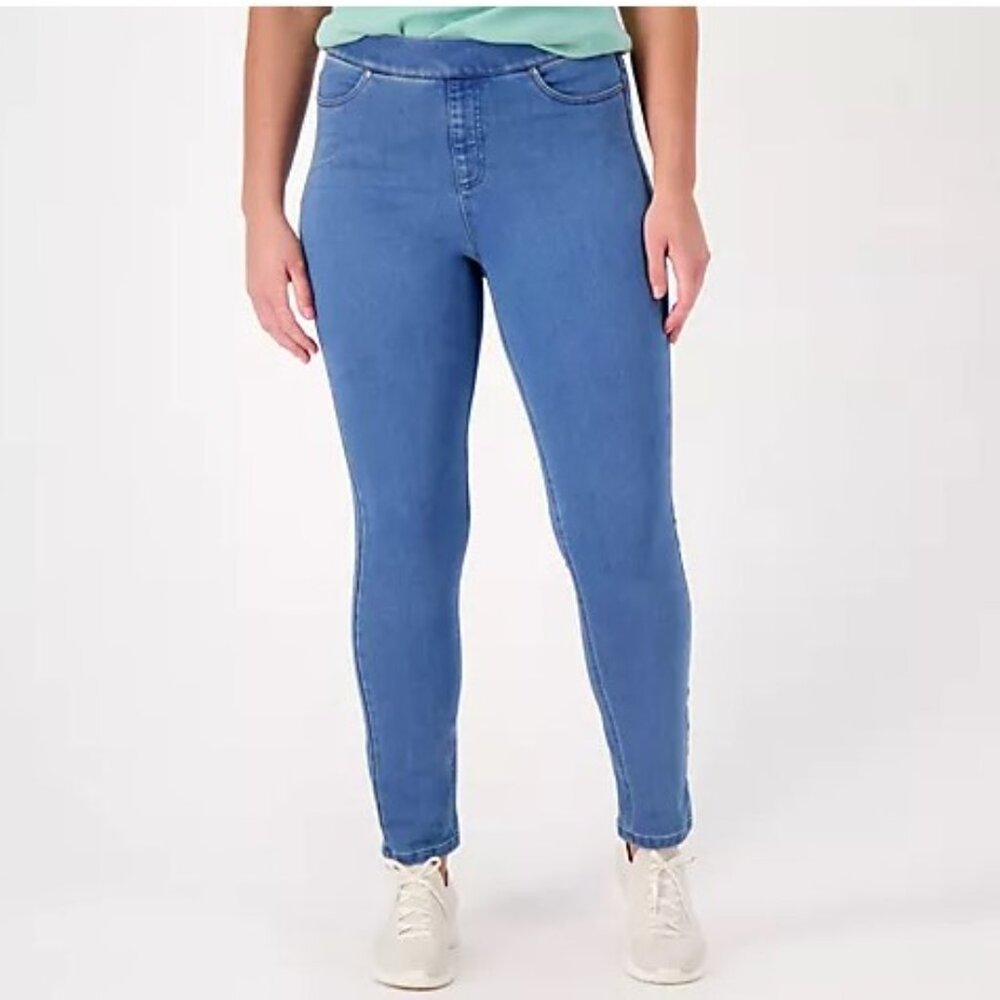 Isaac Mizrahi Live! Divine Denim Tall Pull-On Slim-Leg Jeans-Medium Indigo-12T
